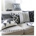 Negro Blanco cojín inicio almohadas decorativas caso patrón geométrico almohadas mapa almohada de terciopelo para el sofá ali-11452834